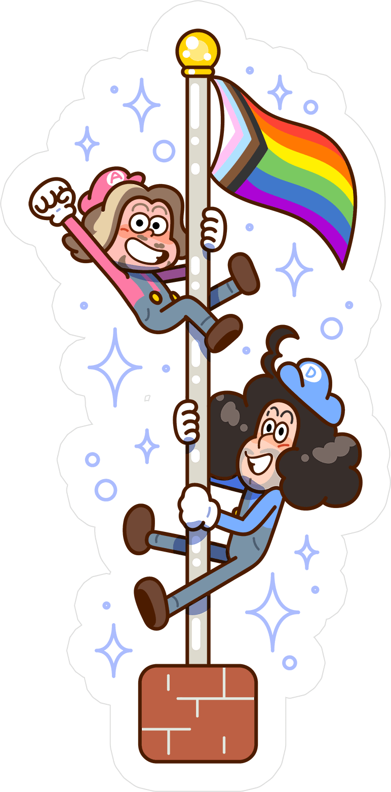 Game Grumps - Pride Flag Pole Sticker